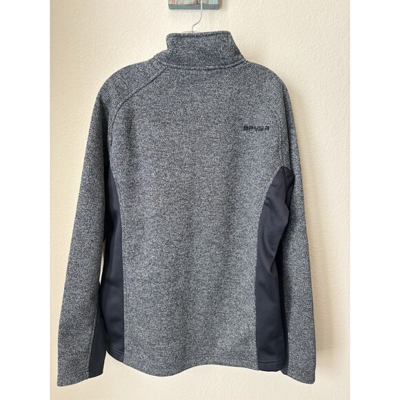 Spyder Men's Size Large Gray Black Bandit Half Zip Pullover Jacket Sweater - Picture 4 of 7
